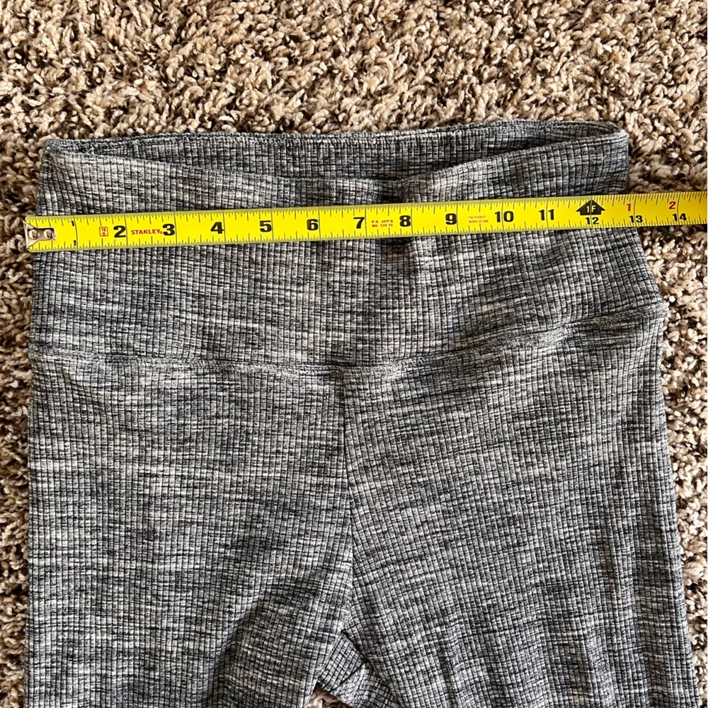 Victoria's Secret PINK‎ Yoga Leggings Gray Marl Ribbed High Waist Large - Picture 3 of 5